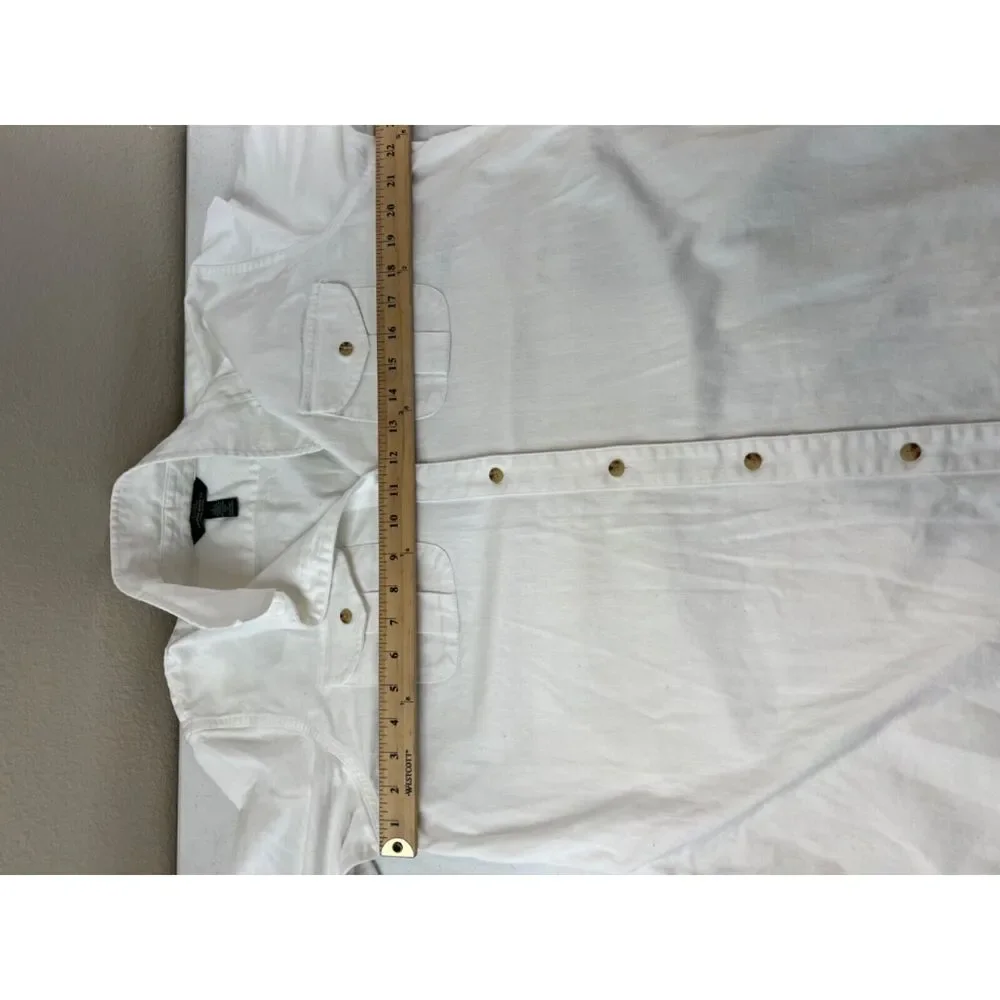 Lauren Jean Co Ralph Lauren White Button-Up Shirt Dress Pockets VTG LRL Classic - Picture 16 of 16